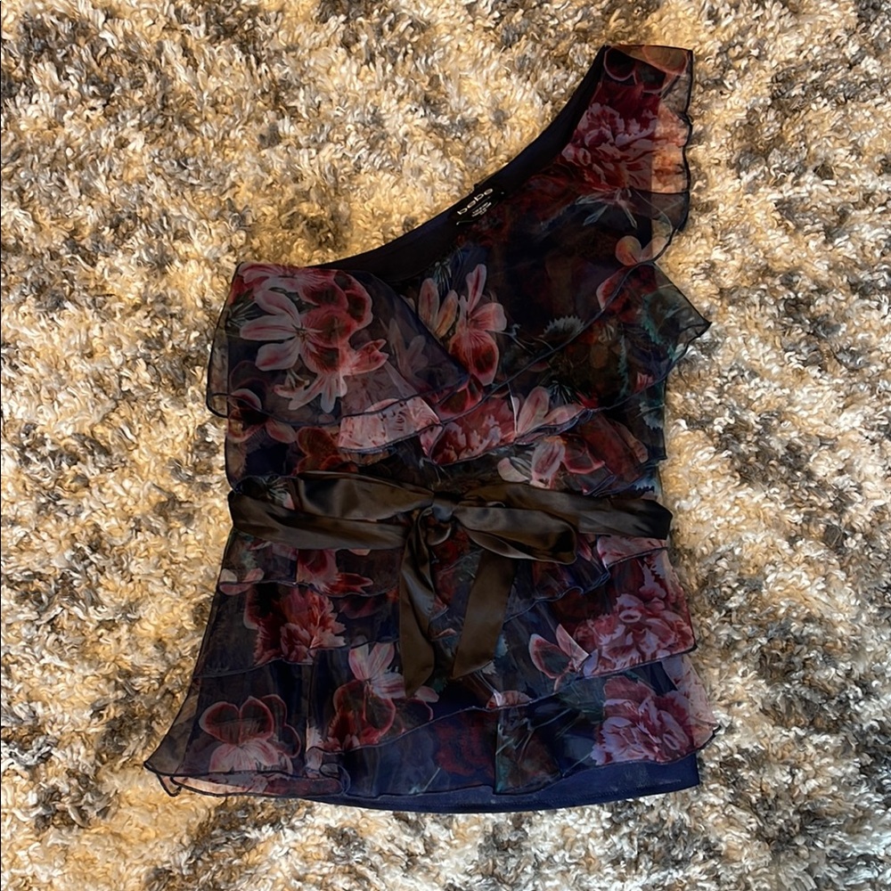NWOT Floral One Shoulder Blouse by bebe